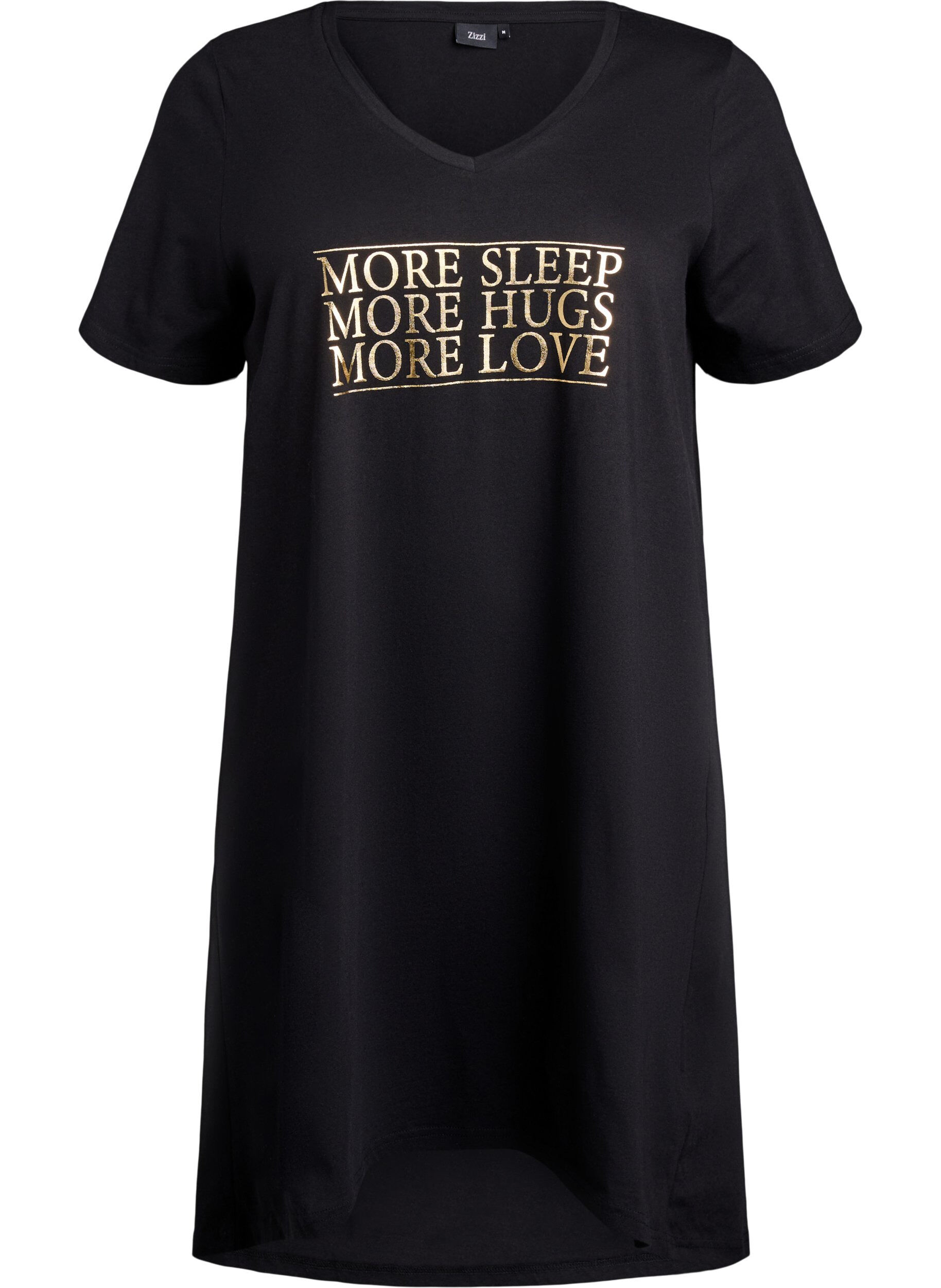 Zizzi Nachthemd aus Bio-Baumwolle mit V-Ausschnitt, , Packshot image number 0