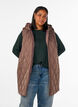 Gilet matelass&eacute; mi-long &agrave; capuche, Marron, Model image number 0