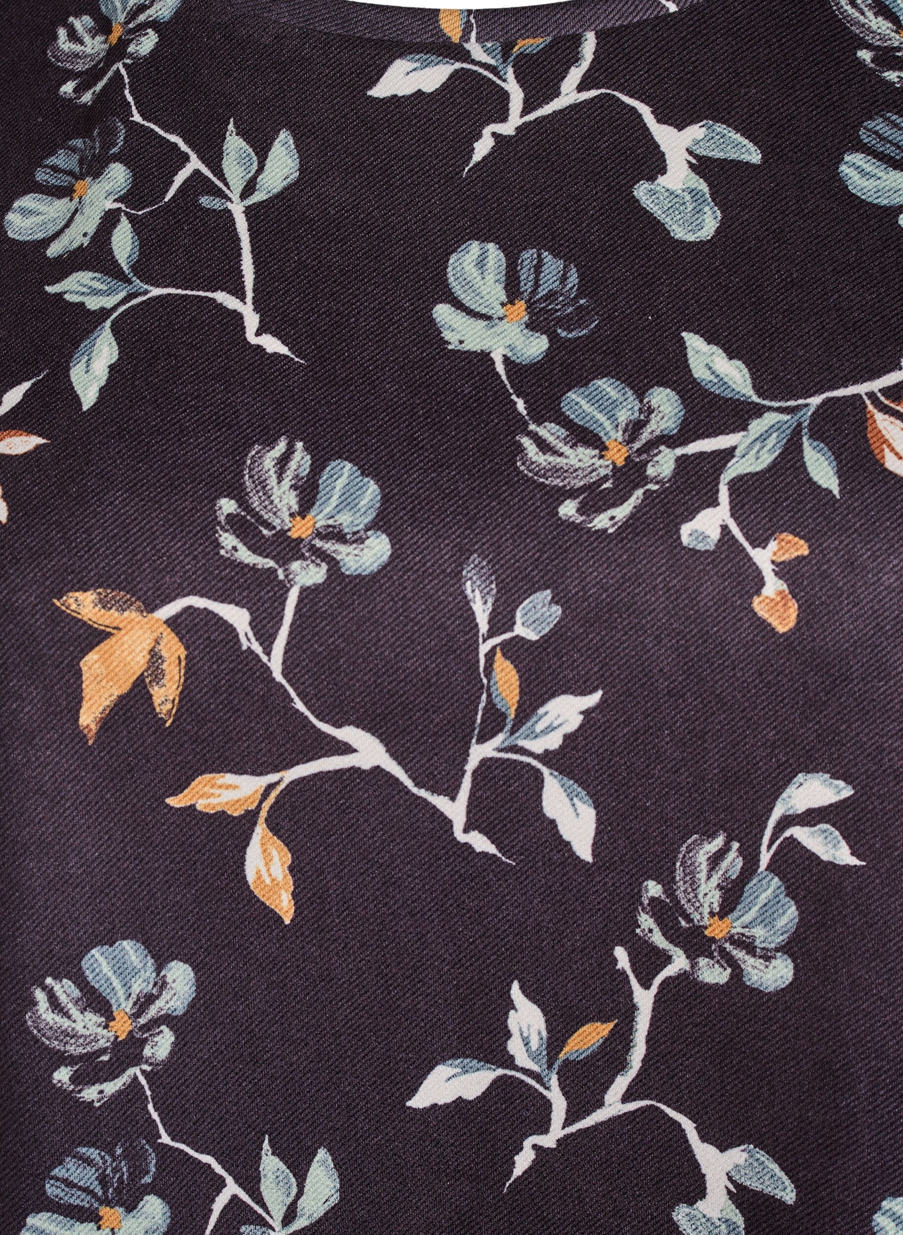 Zizzi Kurzes A-Linien-Kleid mit 7/8-&Auml;rmeln, Schwarz, Packshot image number 2