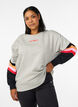 Sweat ample avec d&eacute;tails contrastants sur les manches, Gris clair, Model image number 0