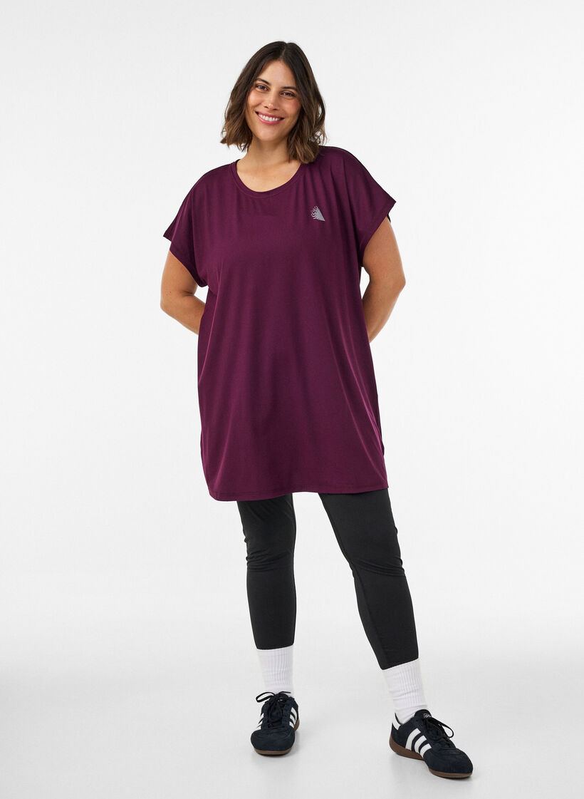 T-shirt d'entra&icirc;nement long, Violet, Model image number 1