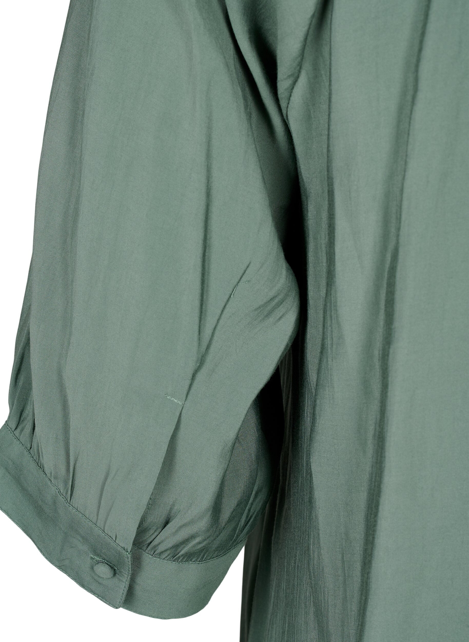 Zizzi Tunique en viscose &agrave; manches 3/4, Duck Green, Packshot image number 3