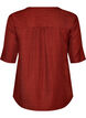 Hemdbluse mit V-Ausschnitt und kurzen &Auml;rmeln, Rot, Packshot image number 1