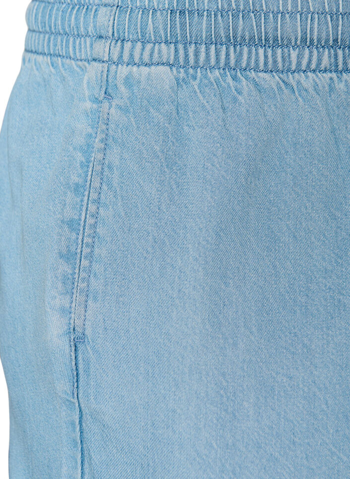 Shorts in Jeans-Optik mit elastischem Bund und Kordelzug, Blau, Packshot image number 2