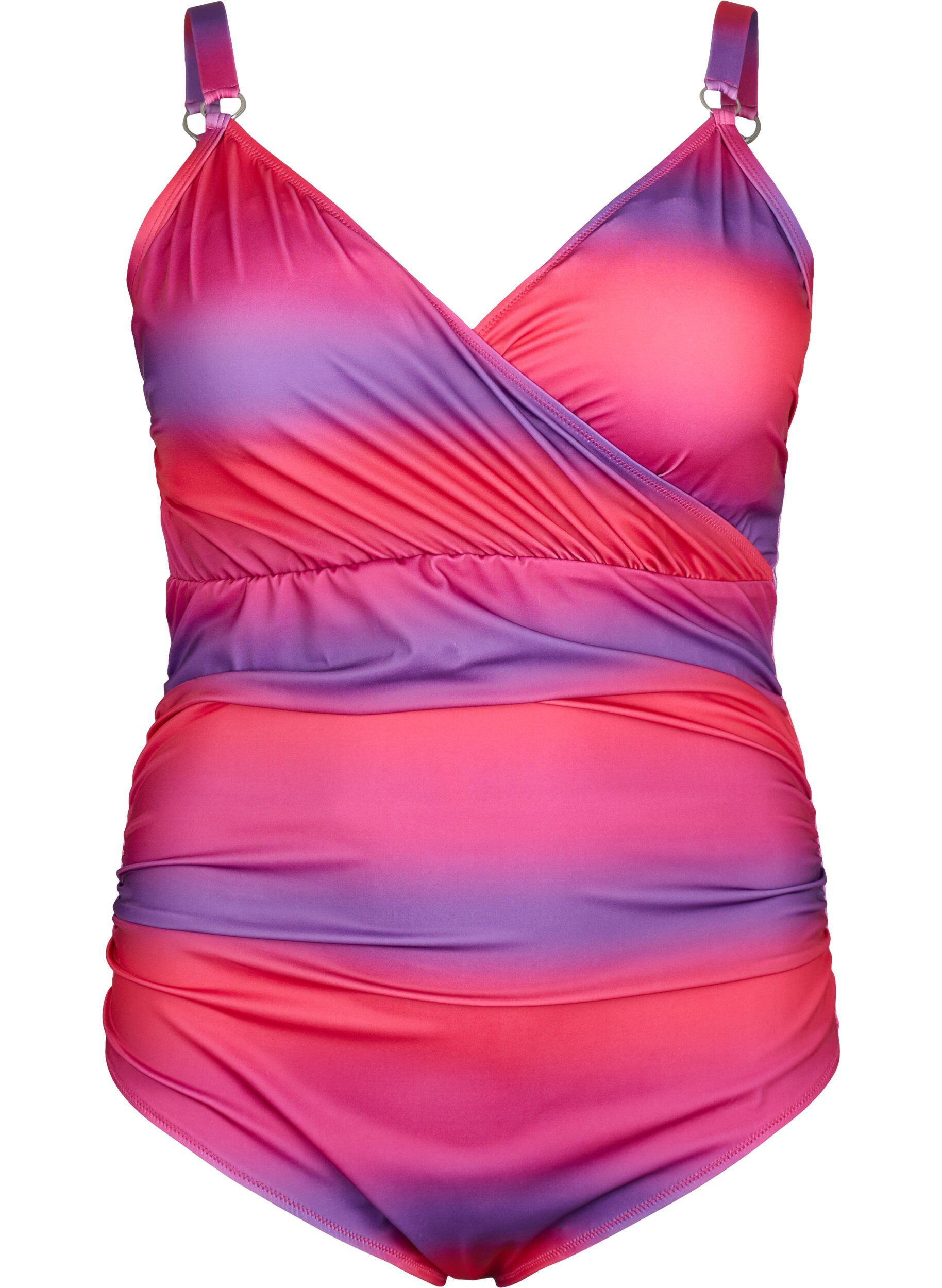 Zizzi Maillot de bain imprim&eacute; avec un rembourrage confortable, Pink Comb, Packshot image number 0