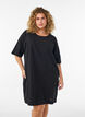 Kleid aus Baumwolle mit kurzen &Auml;rmeln und Taschen, Schwarz, Model image number 0