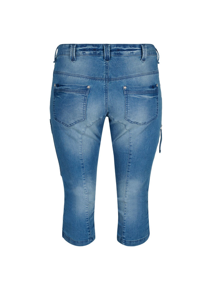 Slim Fit Capri-Jeans mit Taschen, Blau, Packshot image number 1