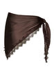 Schal aus Satin mit Spitzensaum, Braun, Packshot image number 1