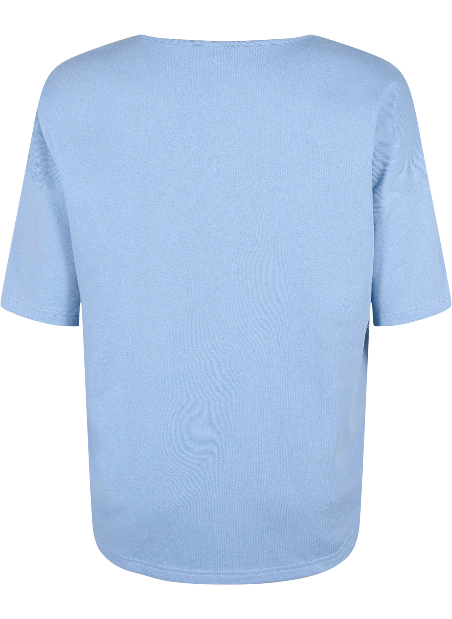 Zizzi Blouse &agrave; manches courtes, Faded Denim, Packshot image number 1