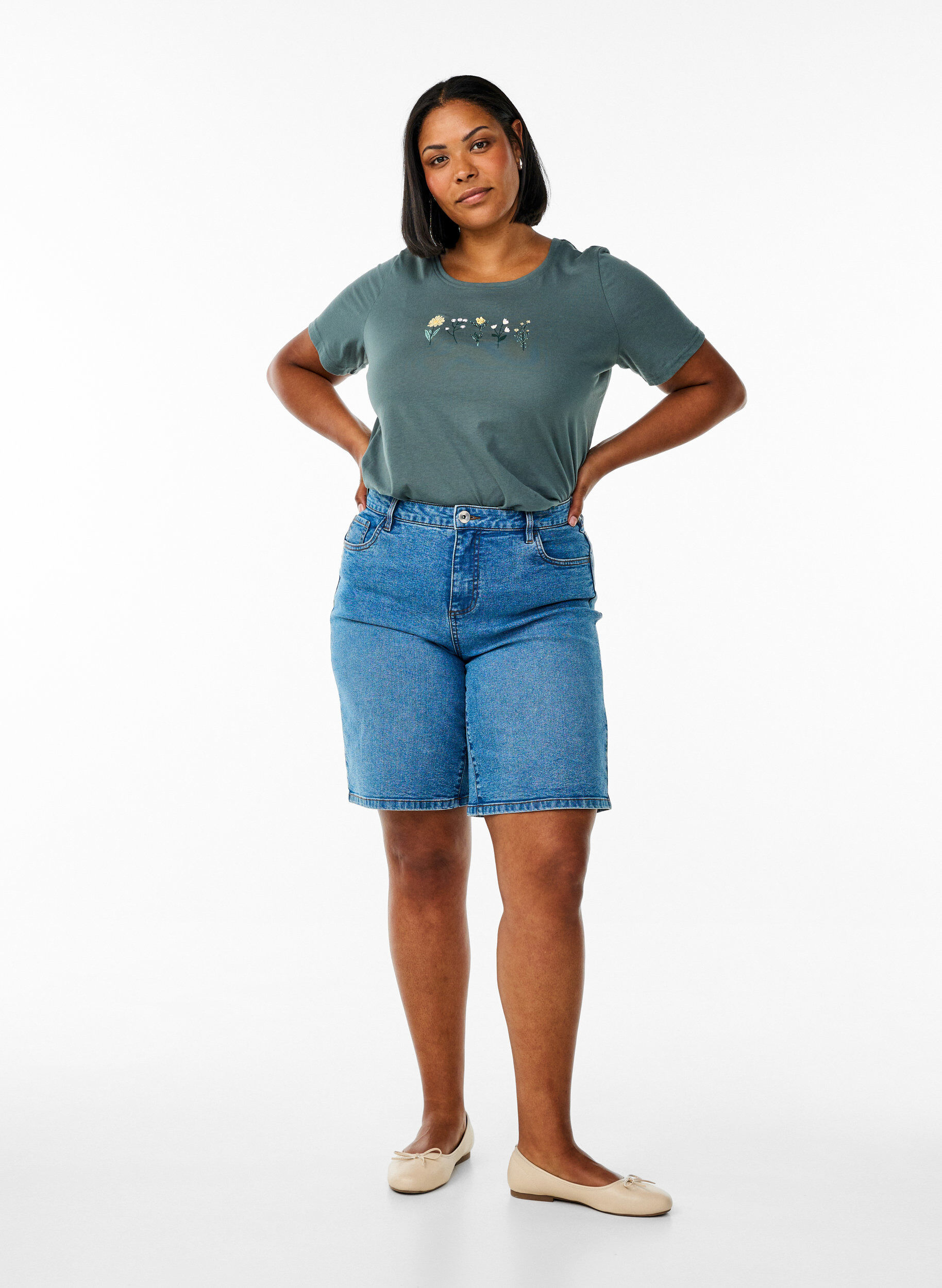 Zizzi FLASH &ndash; T-shirt avec motif, Vert clair, Model image number 1