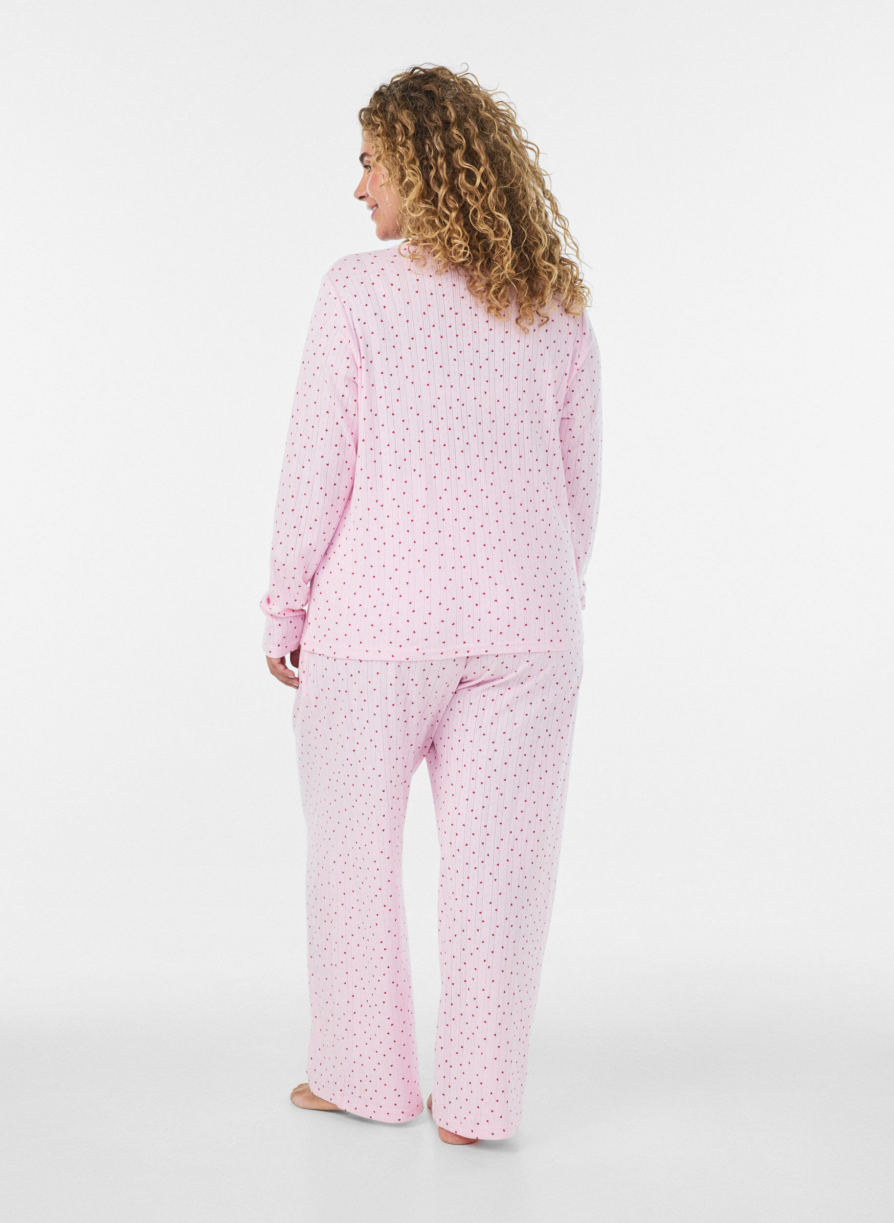 ZizziStrickjacke aus Bio-Baumwolle mit Lochstickerei, Pink, Model image number 2