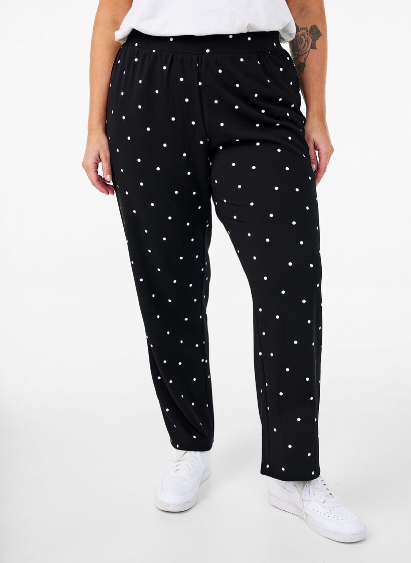 Pantalon &agrave; coupe droite, Noir, Model image number 2