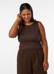 Figurbetontes Basic-Top aus glattem Stoff, Braun, Model image number 3
