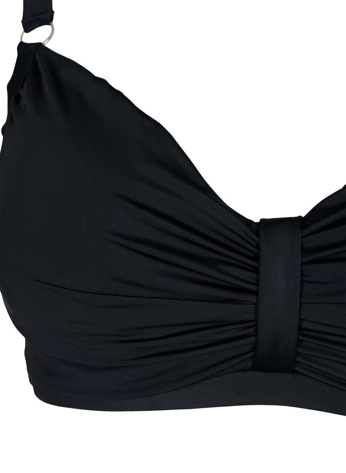 Bikini-BH mit B&uuml;gel und Drapierung, Schwarz, Packshot image number 2