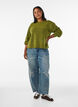 Chemisier en maille avec boutons d&eacute;coratifs, Vert clair, Model image number 1