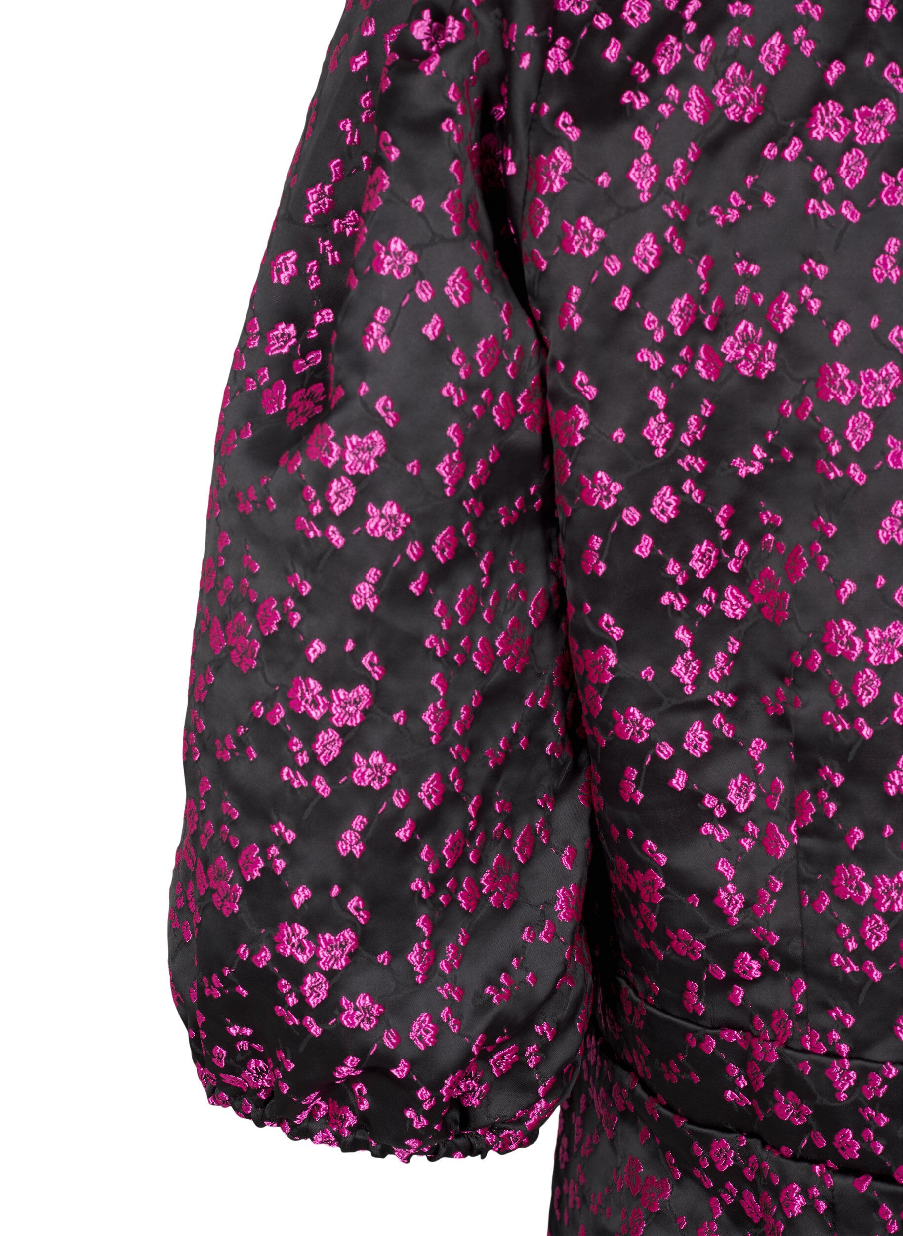 Zizzi Knielanges Kleid mit aufgestickten Blumen, Black Pink Flower, Packshot image number 3