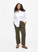 Pantalon ample en coton, Vert, Model image number 0