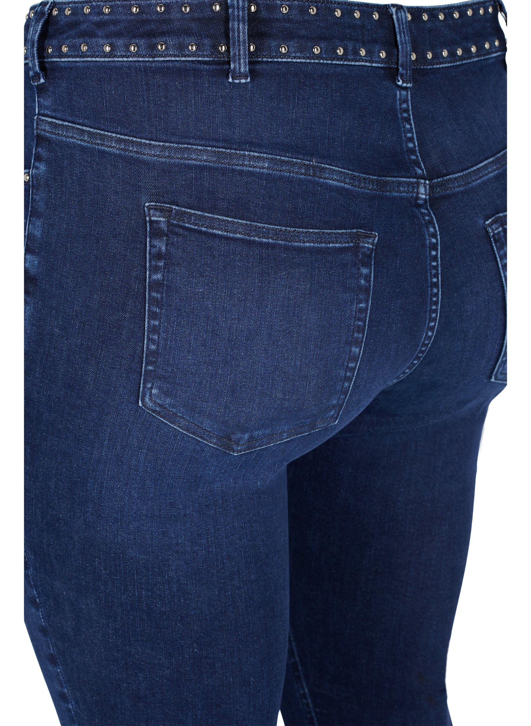 Zizzi Super Slim Amy Jeans mit Nieten, Dark blue, Packshot image number 2