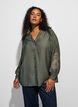 Bluse aus Viskose mit bestickten &Auml;rmeln, Gr&uuml;n, Model image number 0
