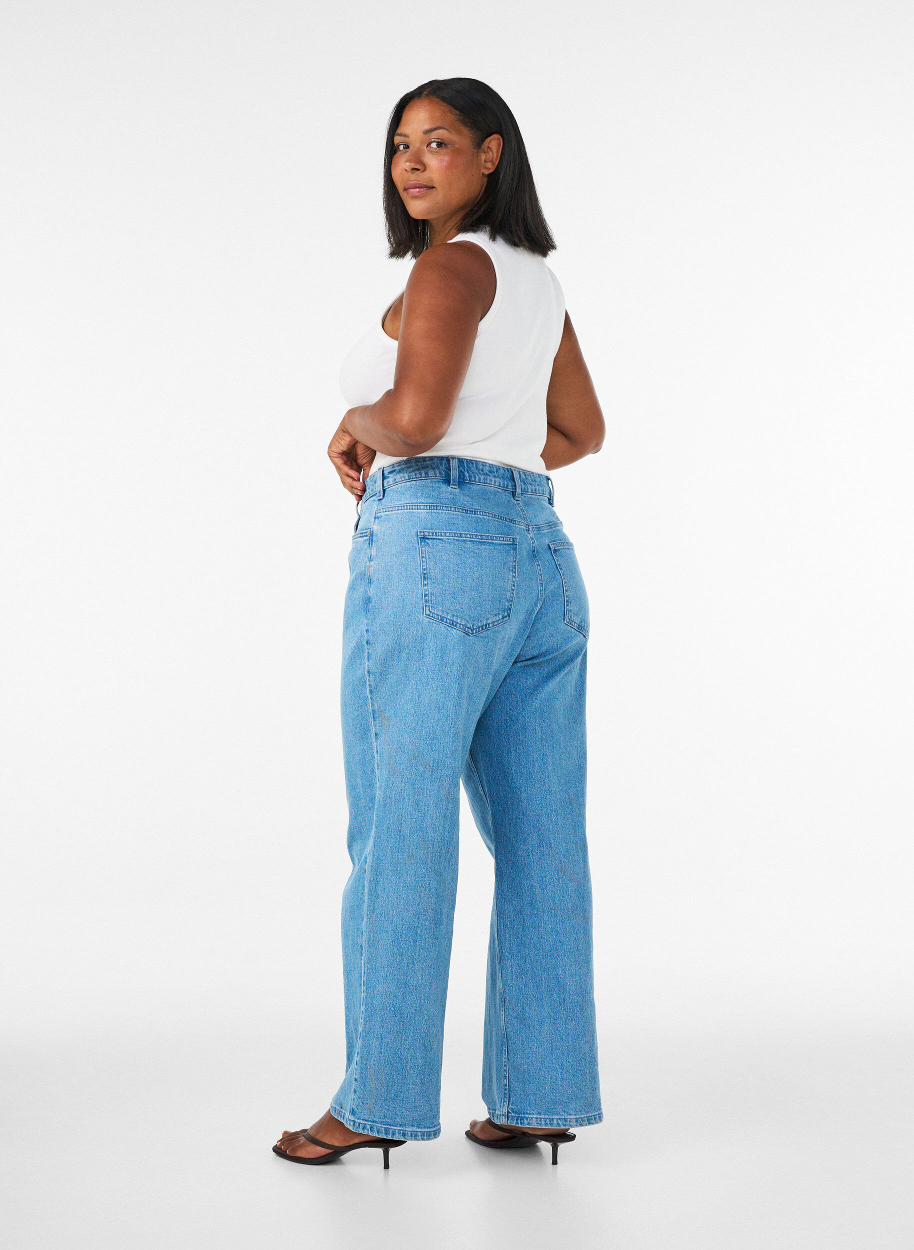 ZizziJean coupe ample taille haute, Bleu Clair, Model image number 1