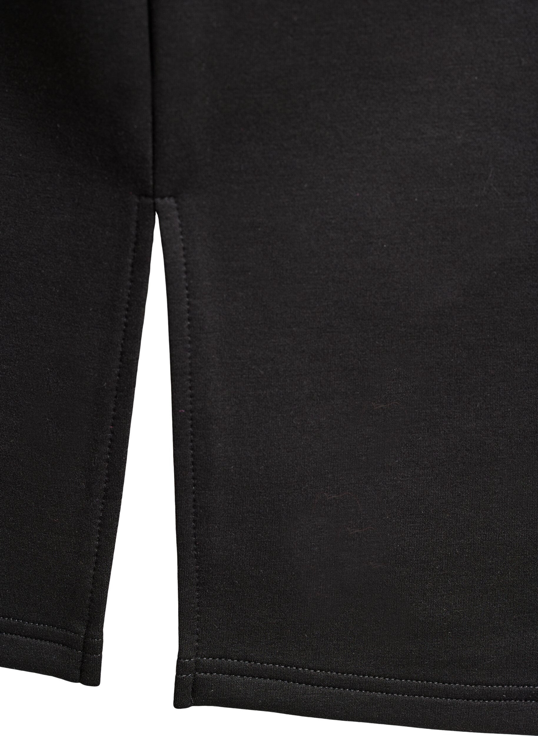 Zizzi Kurzes Sweatshirtkleid mit hohem Kragen und Rei&szlig;verschluss, Schwarz, Packshot image number 3