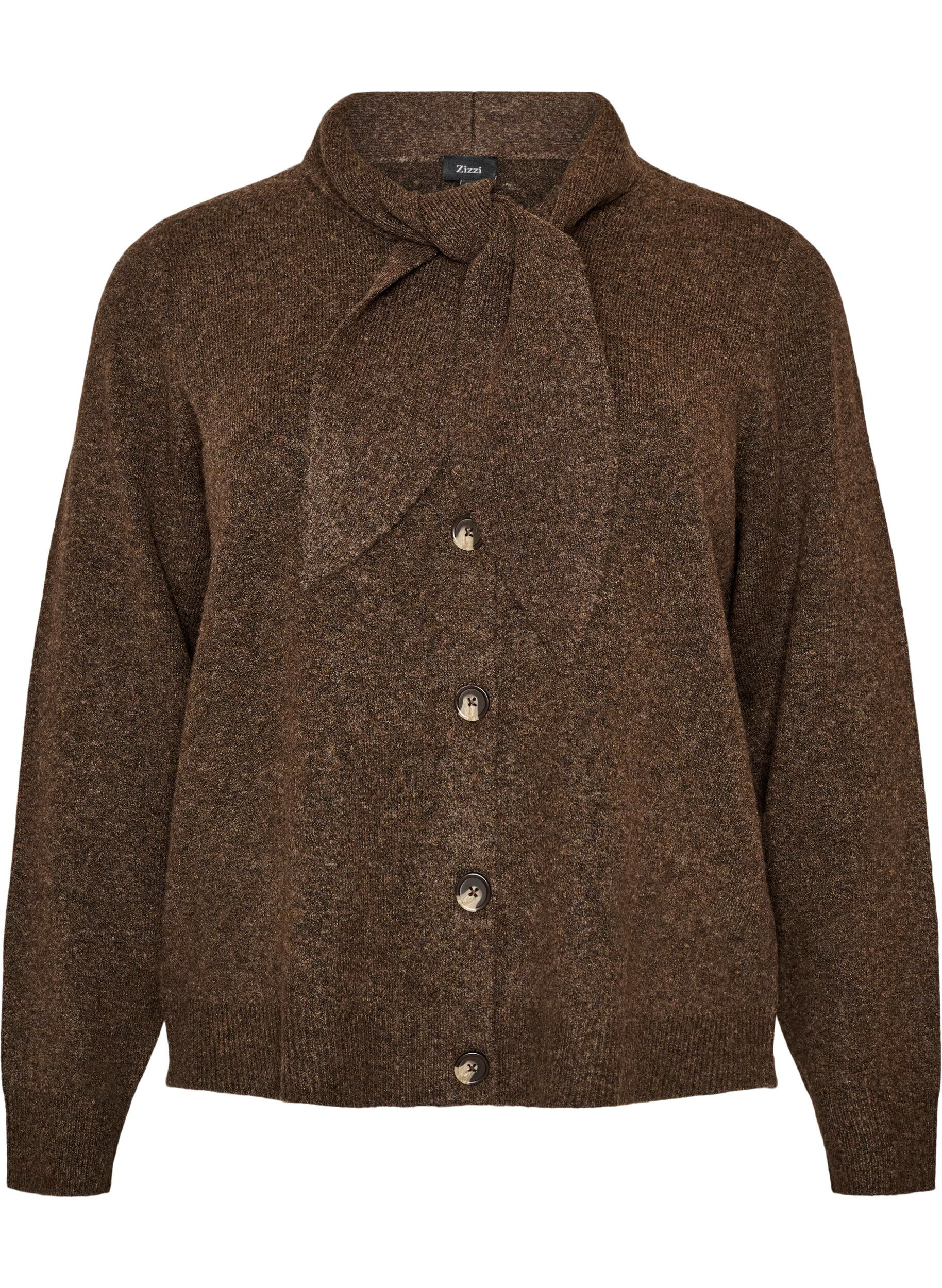 ZizziCardigan avec n&oelig;uds et boutons, Marron, Packshot image number 0