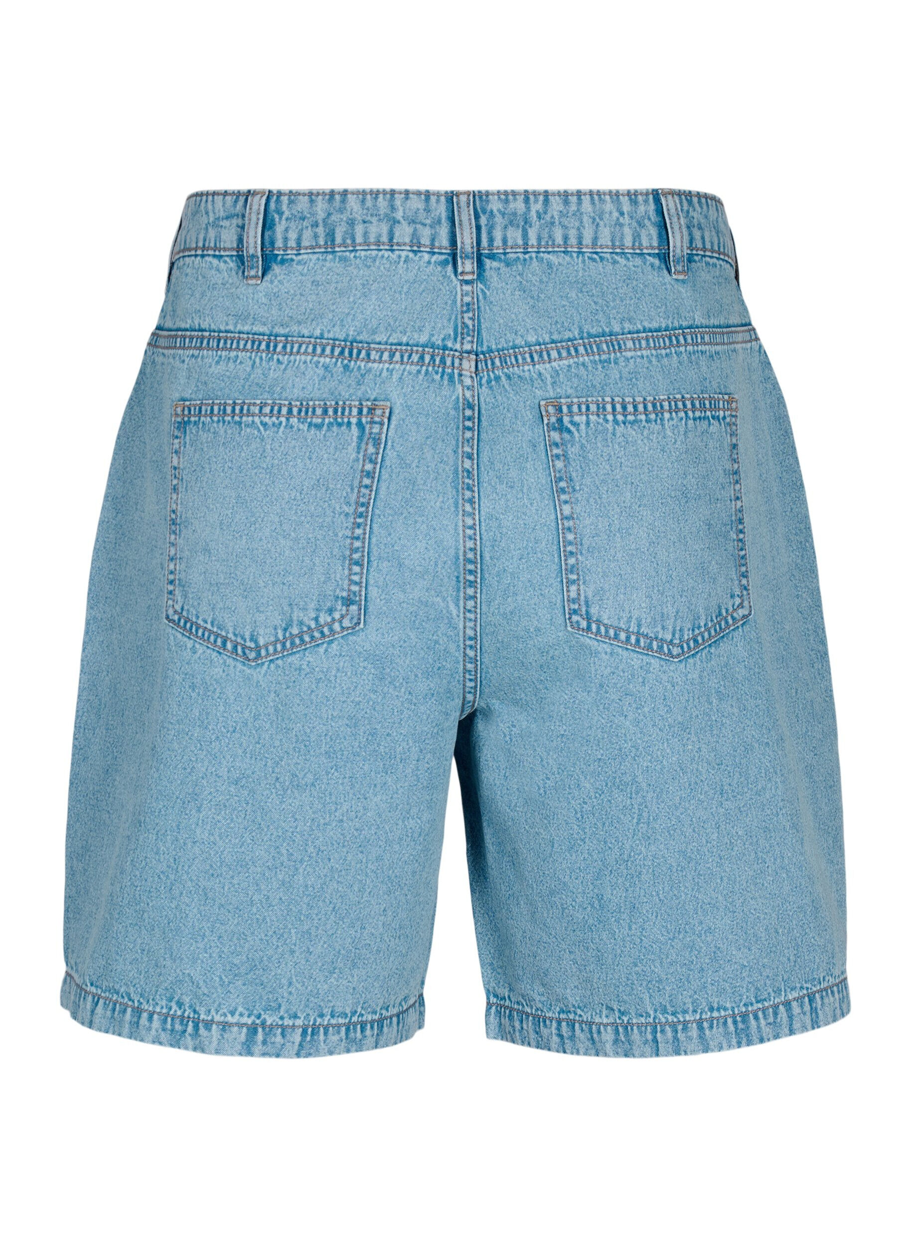 Zizzi Shorts en jean taille haute, Light Blue Denim, Packshot image number 1