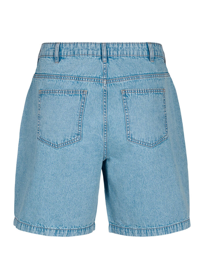 Hohe Taille Denim-Shorts, Light Blue Denim, Packshot image number 1