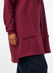 Cardigan long &agrave; capuche avec fermeture &eacute;clair, Bordeaux, Model image number 3