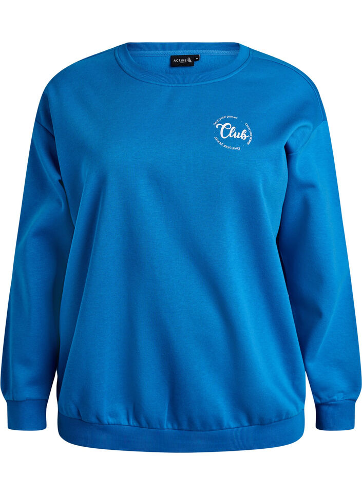Sweatshirt mit Textprint, Blau, Packshot image number 0