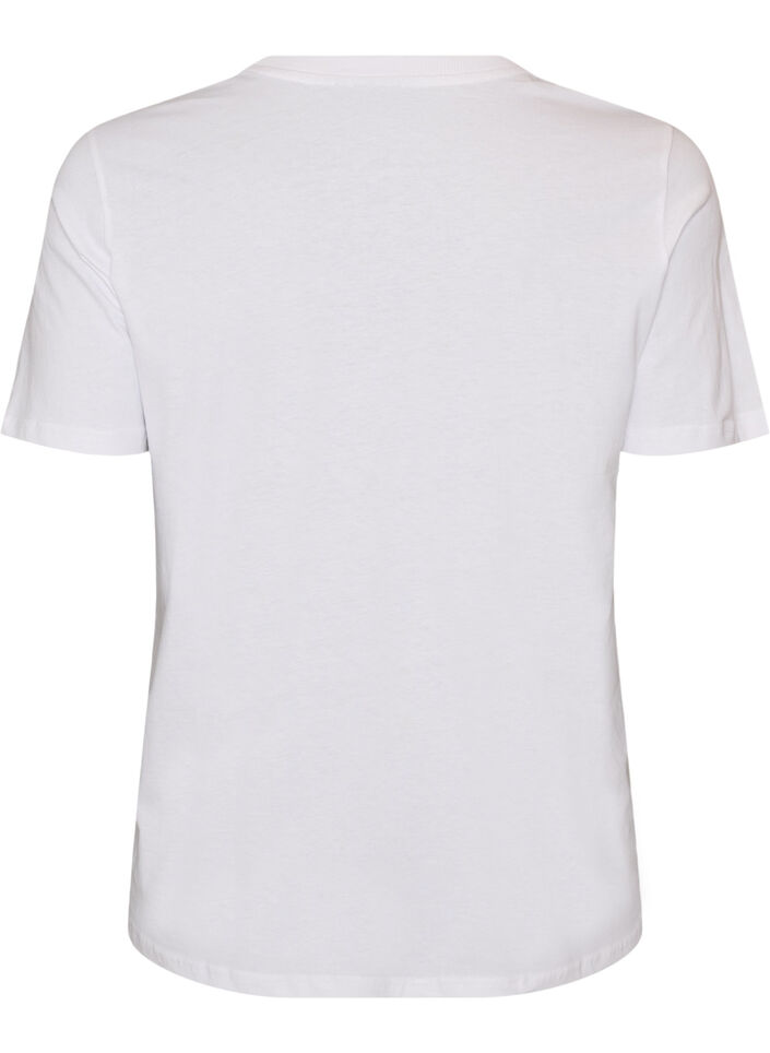 T-shirt en coton avec imprim&eacute;, Blanc, Packshot image number 1