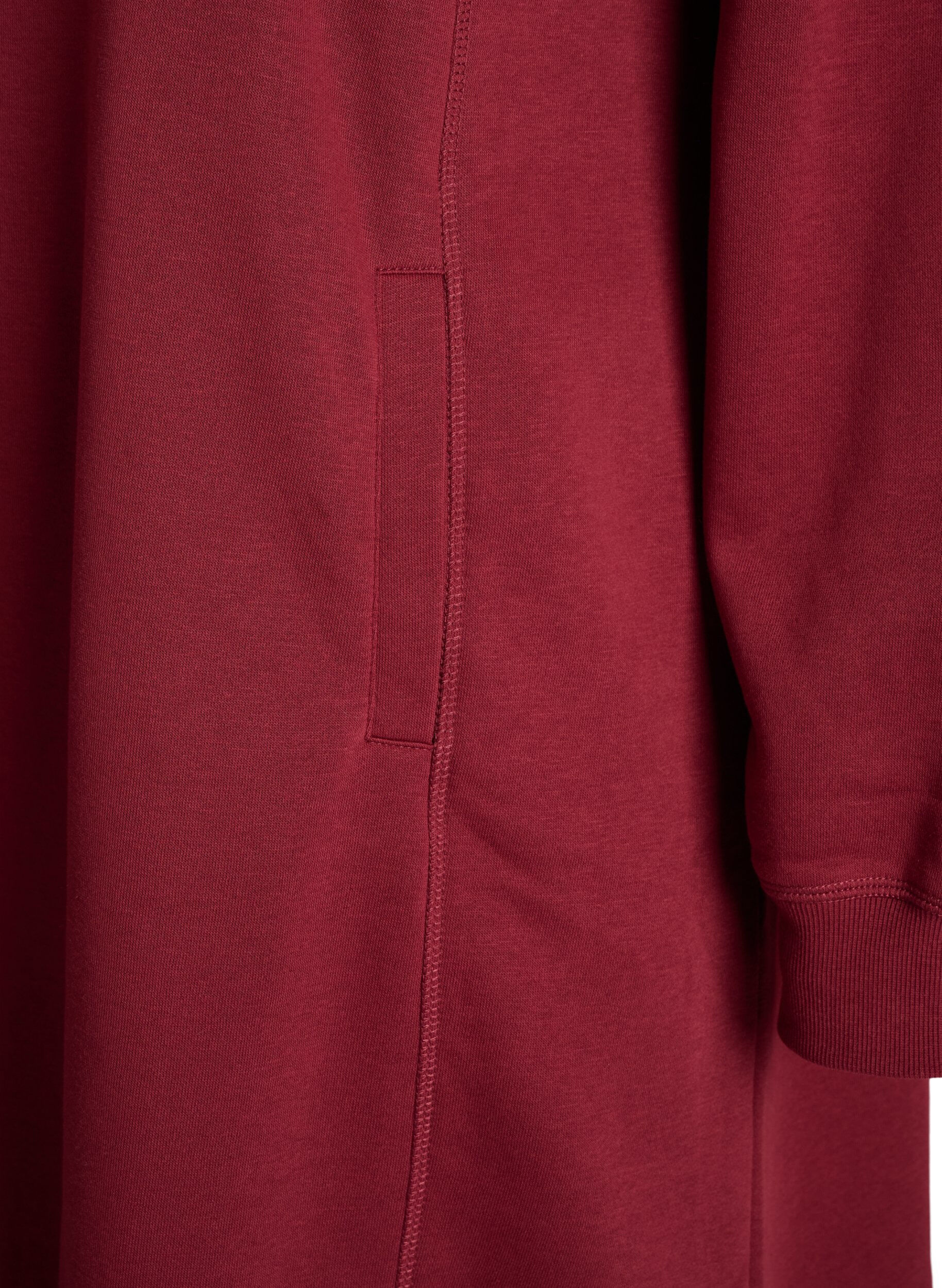 ZizziRobe sweat-shirt courte &agrave; col montant et poches, Bordeaux, Packshot image number 2