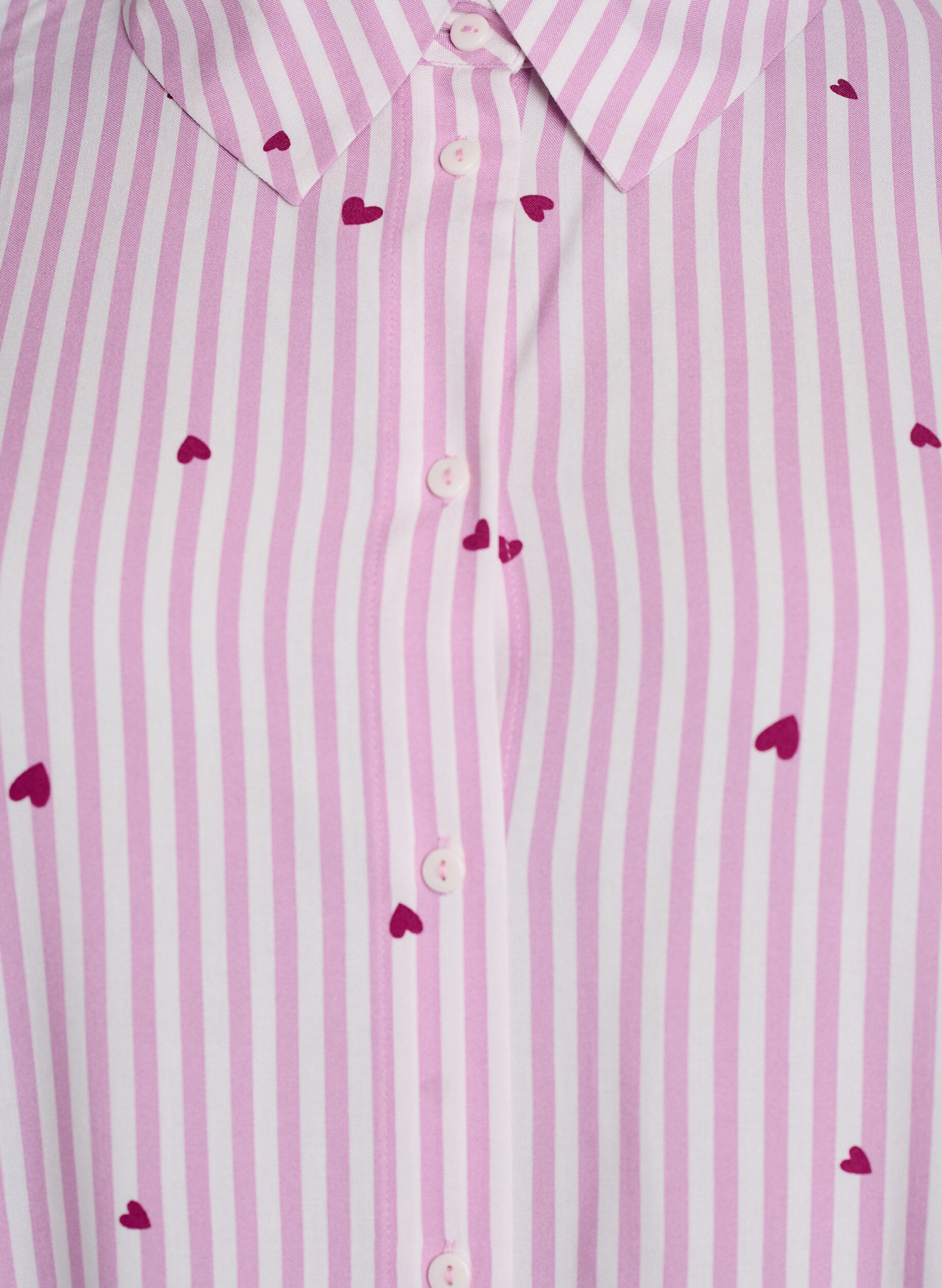 ZizziChemise de nuit &agrave; rayures et c&oelig;urs, Rose, Packshot image number 2