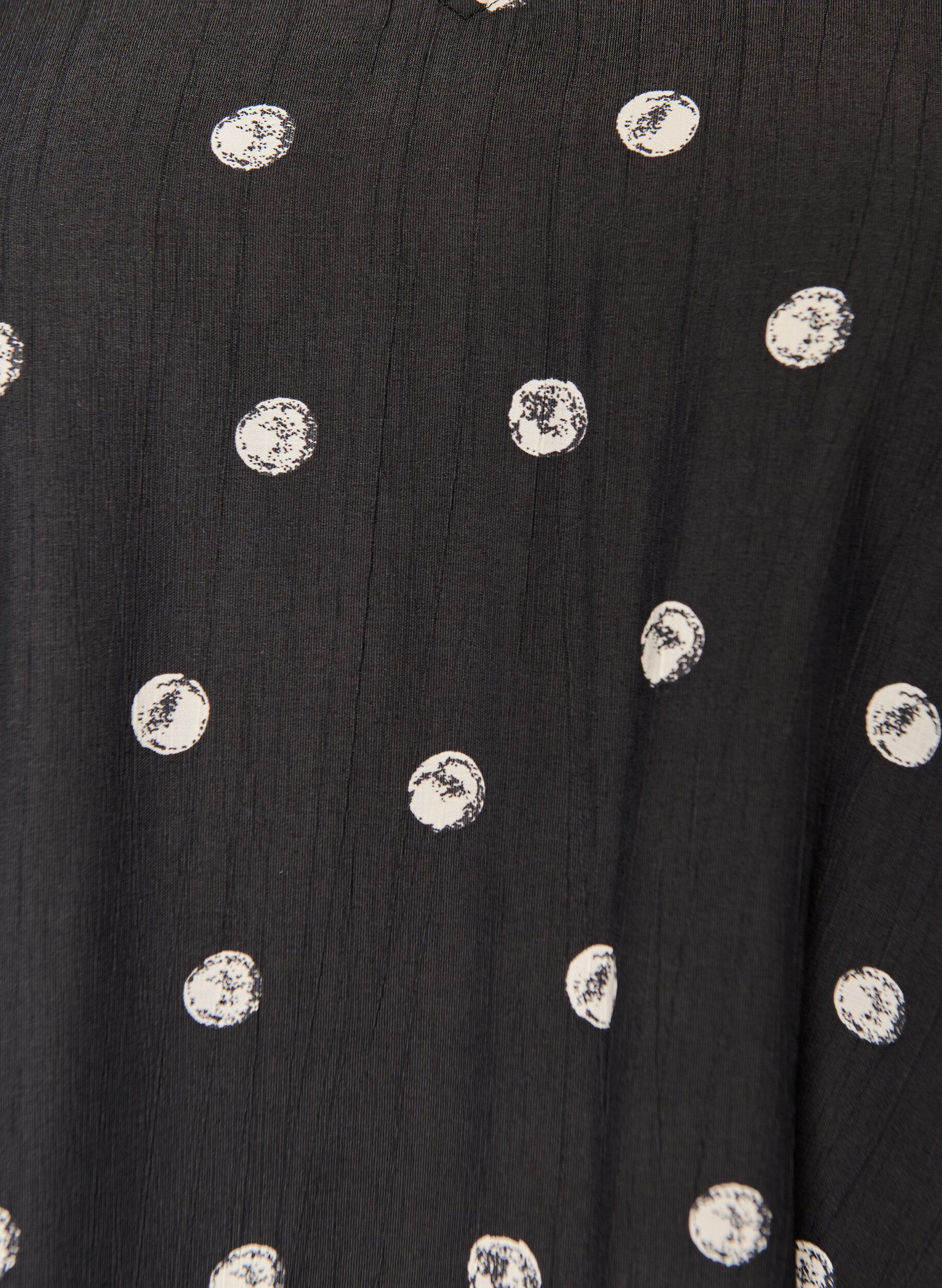 Zizzi Bluse aus Viskose mit gerafften &Auml;rmeln, Schwarz, Packshot image number 2