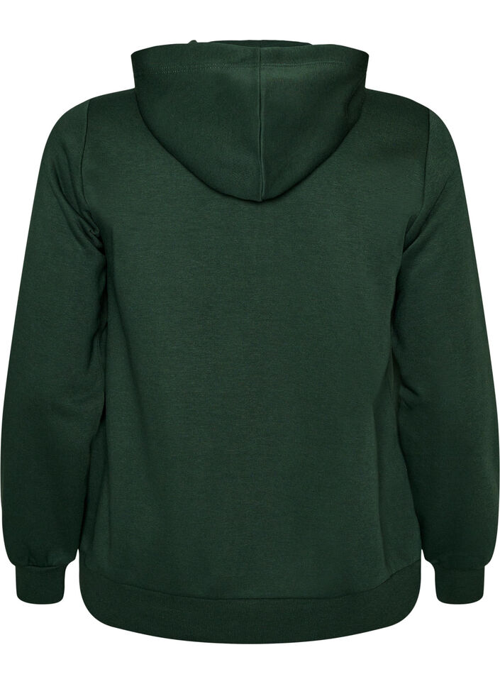 Kapuzensweatshirt mit Rei&szlig;verschluss und Taschen, Gr&uuml;n, Packshot image number 1
