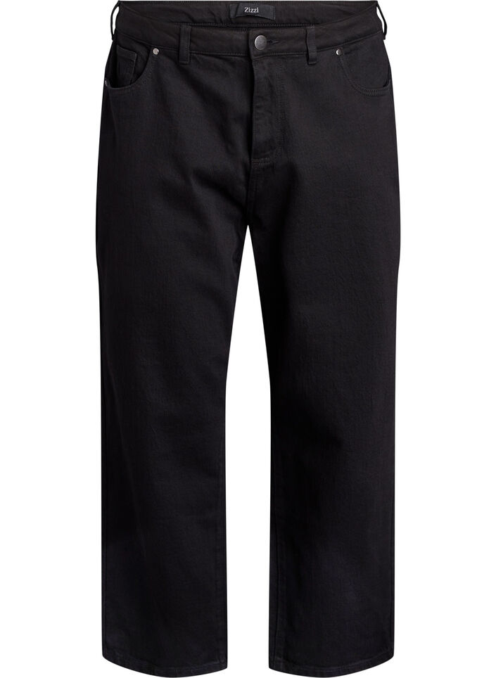 Jean ample avec longueur raccourcie, Noir, Packshot image number 0