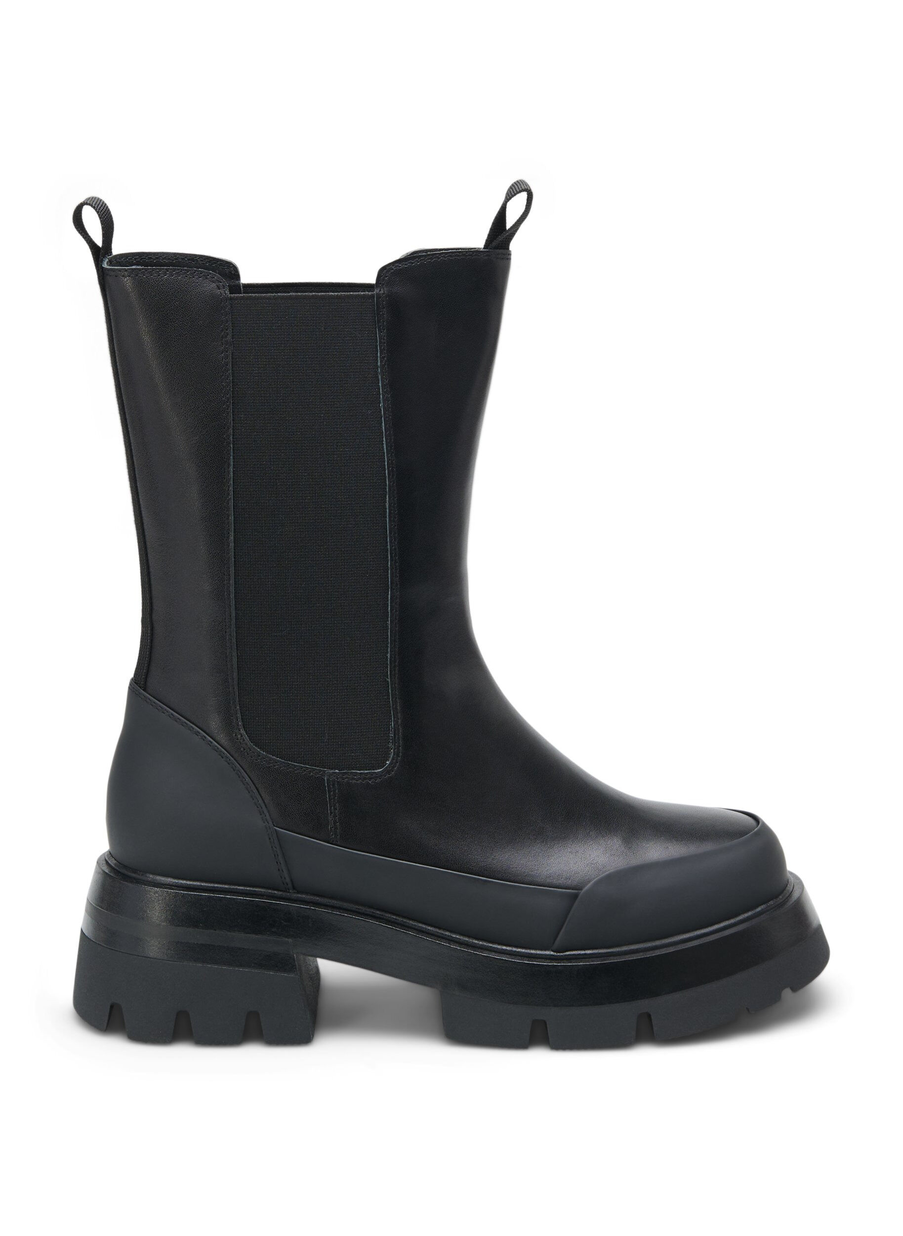 Zizzi Weite Passform Lederstiefel mit dicker Sohle, Black, Packshot image number 0
