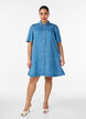Robe en jean en lyocell avec boutons et manches courtes, Bleu Clair, Model image number 1