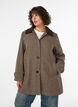 Manteau &agrave; carreaux avec col en velours c&ocirc;tel&eacute;, Marron, Model image number 0