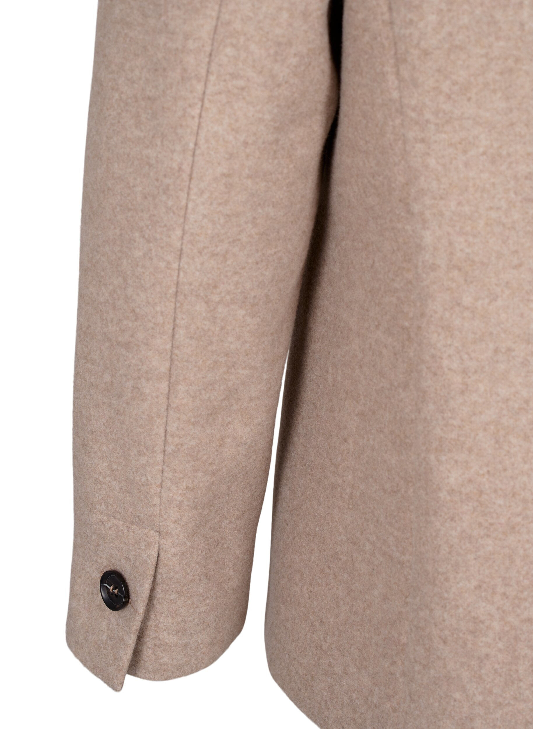 Zizzi Blazer en m&eacute;lange de tissu avec fente, Pumice Stone Mel., Packshot image number 4