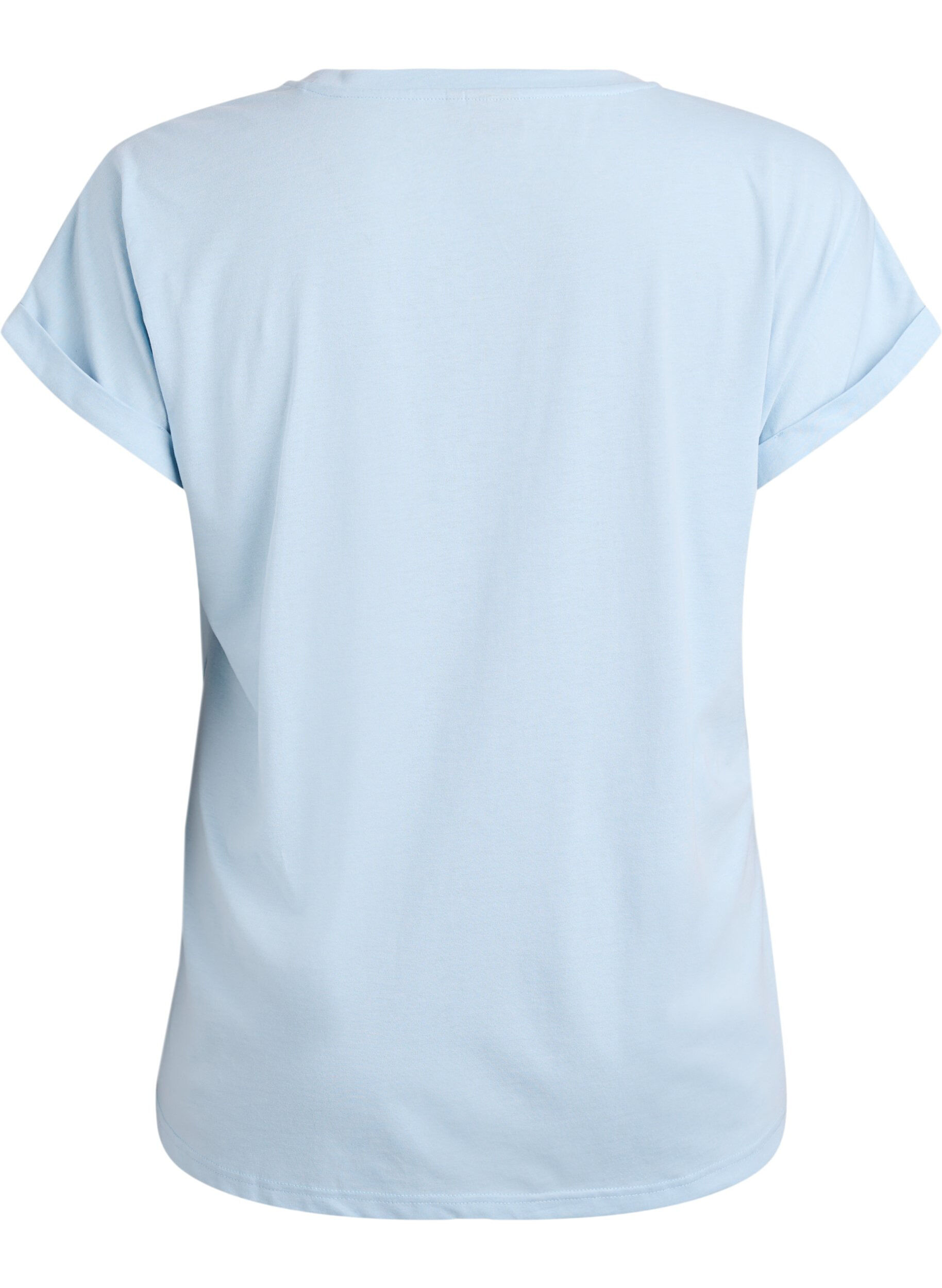 ZizziT-shirt &agrave; manches courtes en coton m&eacute;lang&eacute;, Bleu Clair, Packshot image number 1