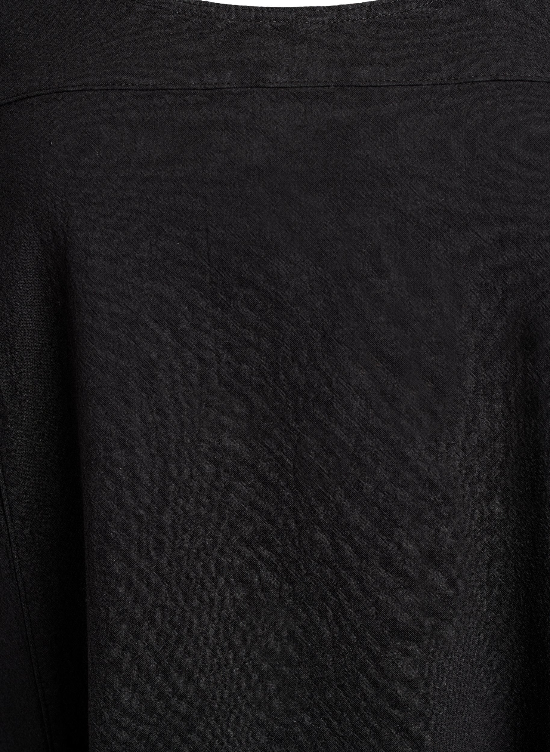 Zizzi Kurzarm Kleid aus Baumwolle, Schwarz, Packshot image number 2