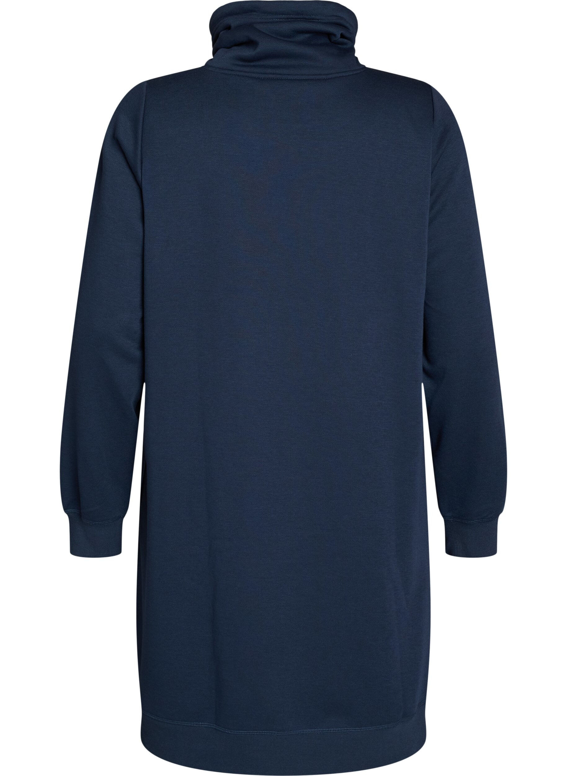 ZizziRobe sweat-shirt courte &agrave; col montant et poches, Bleu, Packshot image number 1