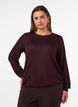 Bluse mit vertikaler Struktur und Glitzerfaden, Rot, Model image number 0