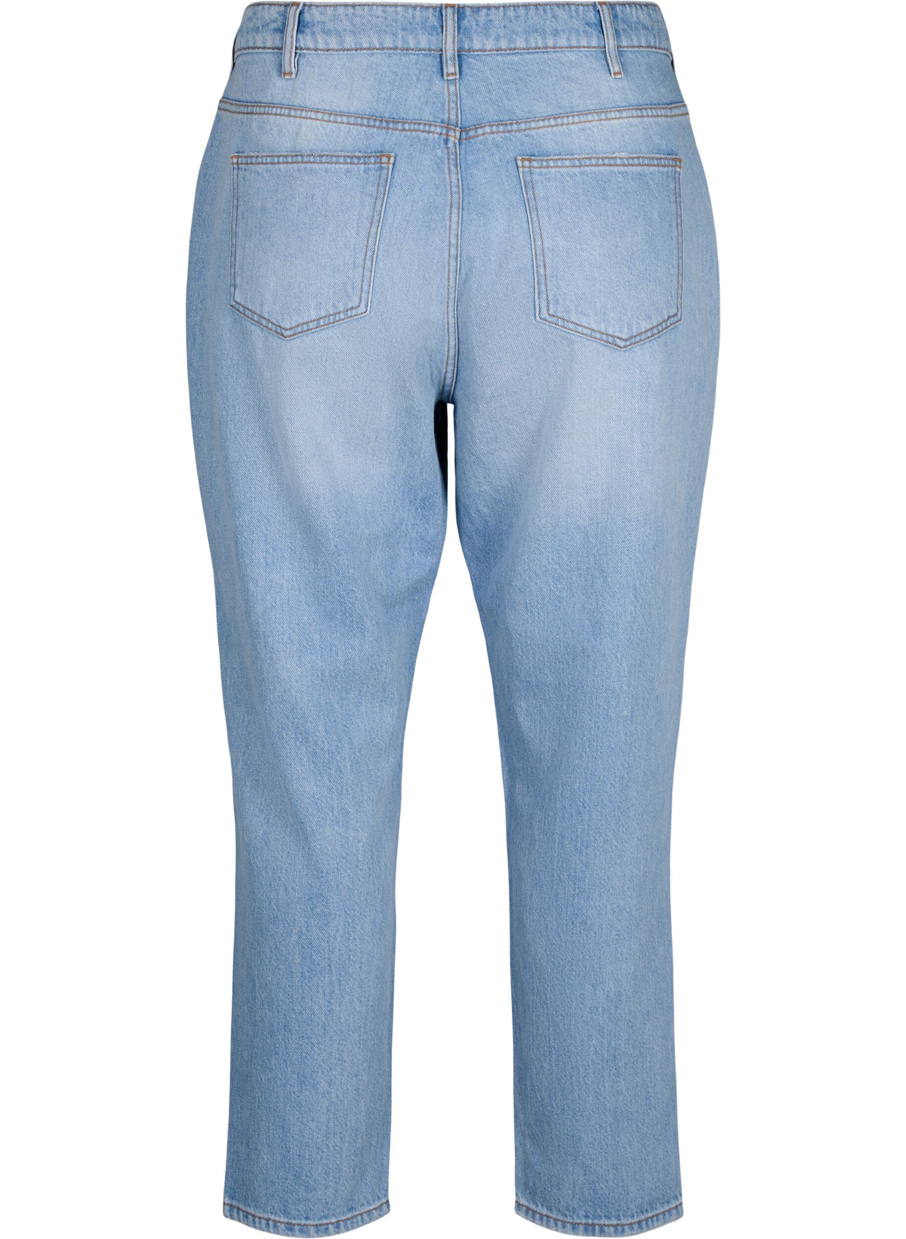 Zizzi Mille Mom-Fit-Jeans mit Destroyed-Effekt, Light Blue, Packshot image number 1