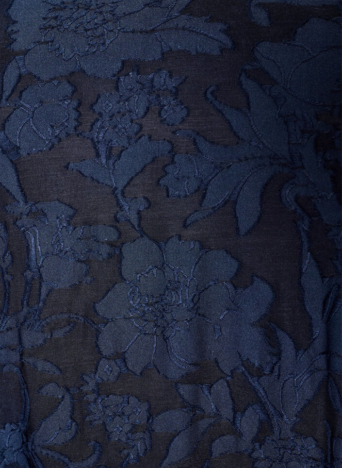 Robe &agrave; texture florale et bordure &agrave; volants, Bleu, Packshot image number 2