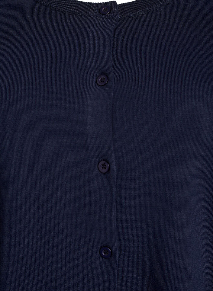 Feinstrick-Strickjacke mit Rundhalsausschnitt, Blau, Packshot image number 2