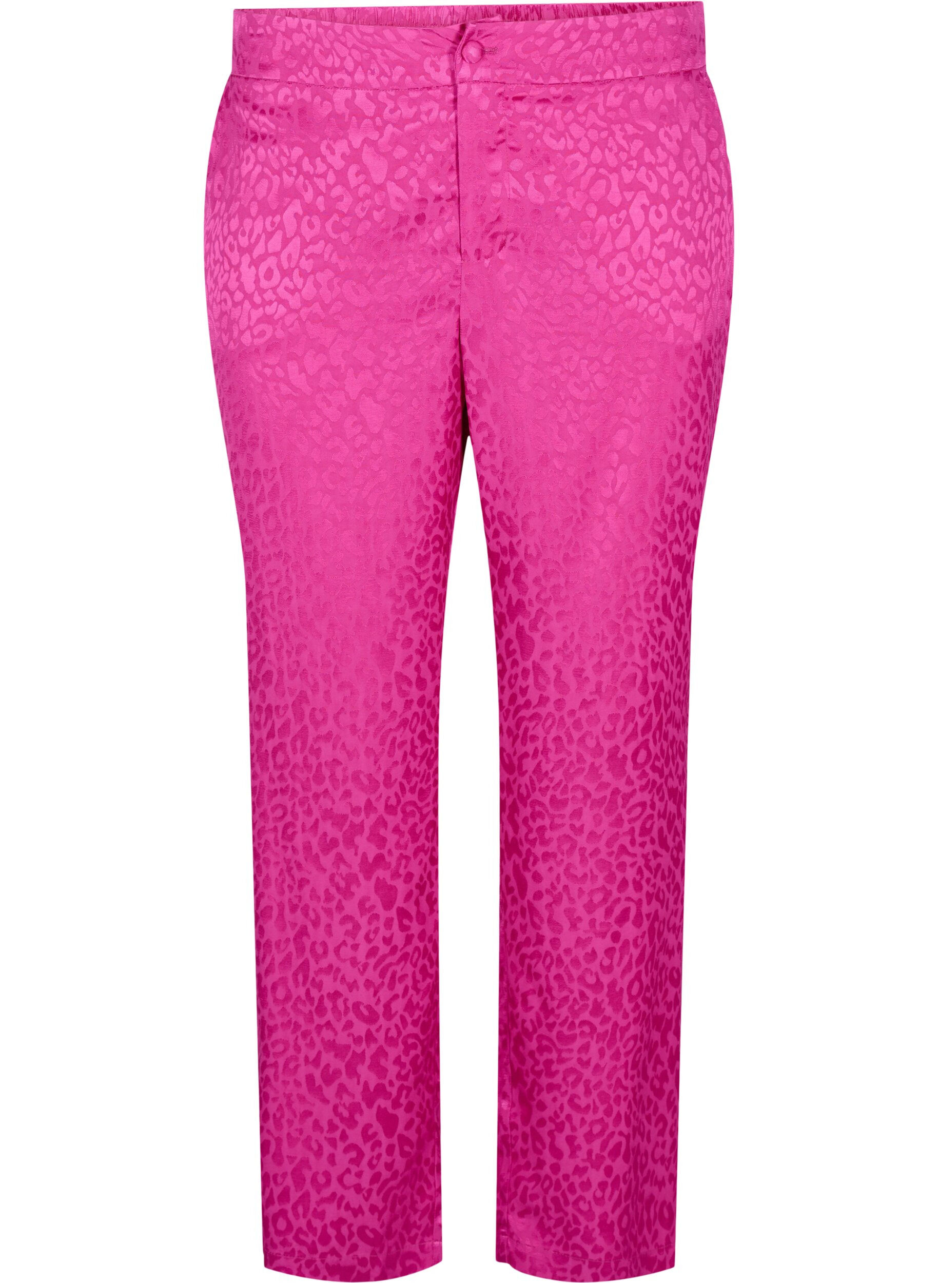 Zizzi Ton-in-Ton-Hose aus Viskose-Jacquard, Rose Violet, Packshot image number 0