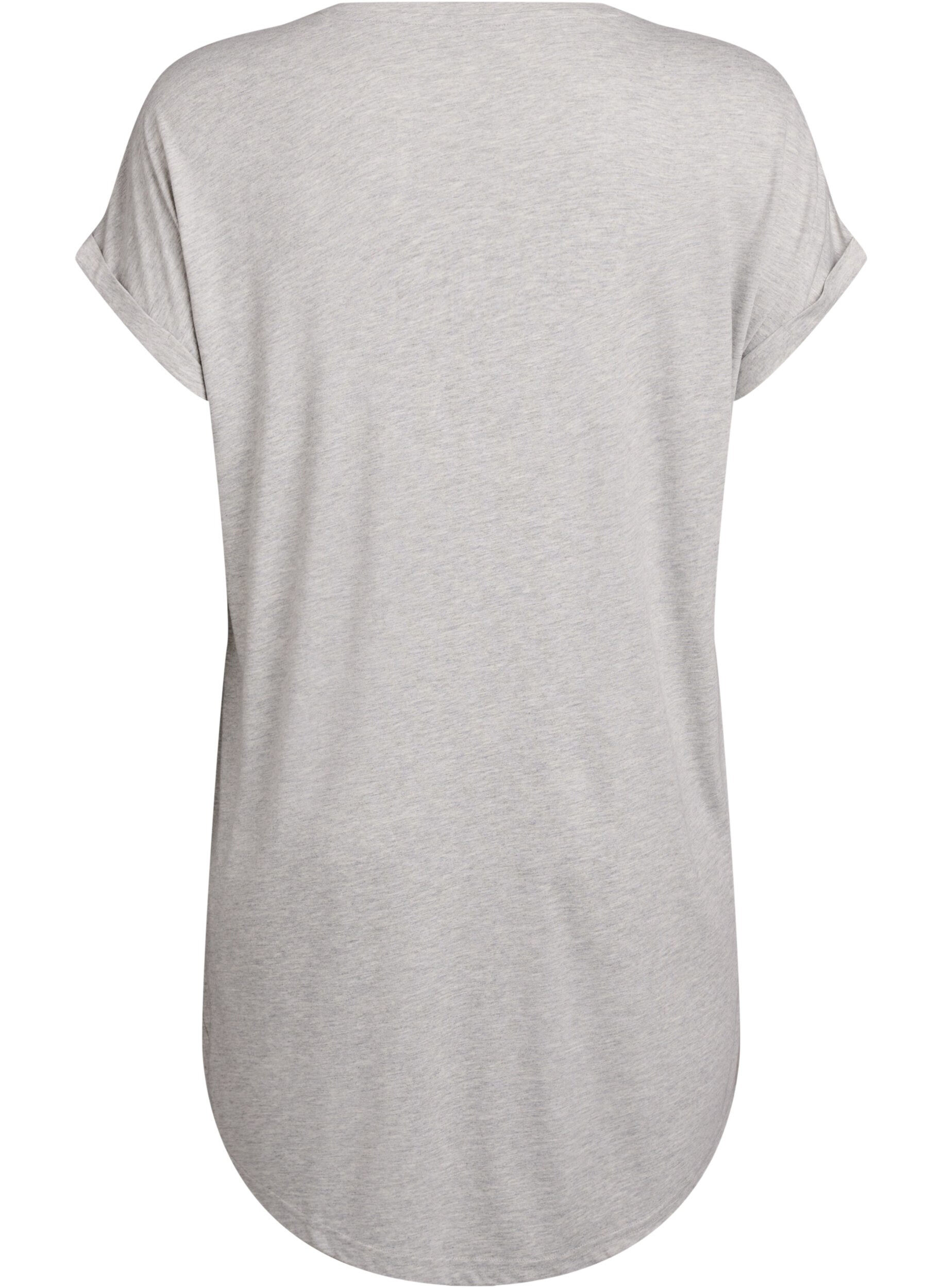 ZizziKurzarm-Nachthemd mit Textaufdruck, Grau, Packshot image number 1