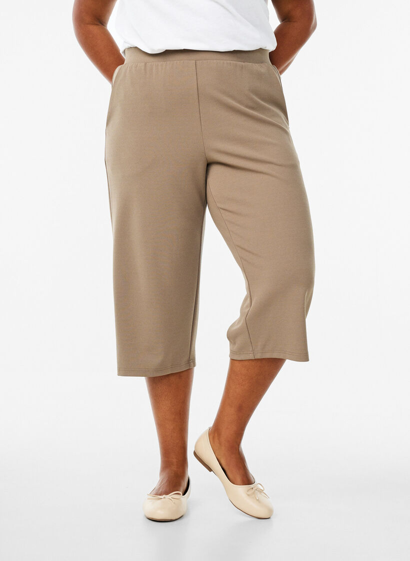 FLASH - Hochtaillierte Knickerbocker mit lockerem Schnitt, Braun, Model image number 2